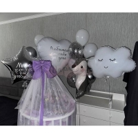 Композиция из шаров "Белоснежная выписка"