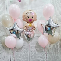 Композиция из шаров "Малышка едет домой""