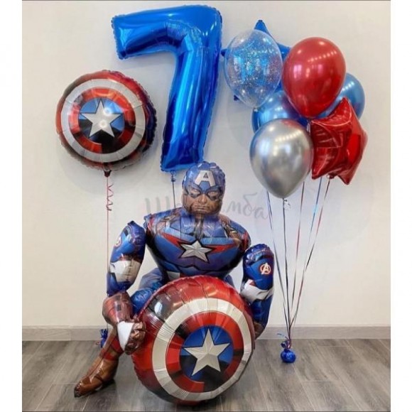 Композиция из шаров "Капитан Америка звезды"