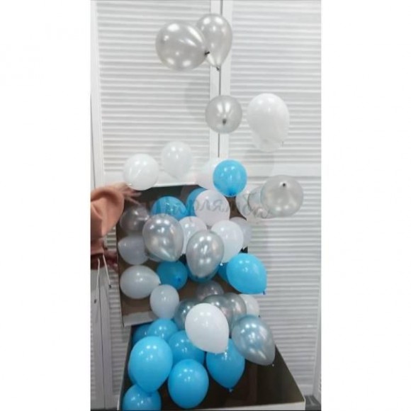 Коробка с шариками с шарами-малышами №3, наполнены гелием