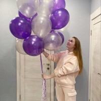 Акция "Фиолетовый БУМ" 15 шаров, наполнены гелием