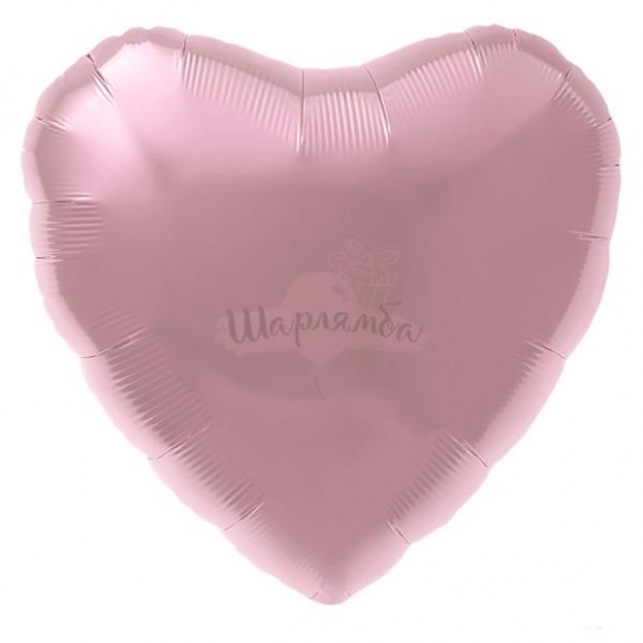 Фольгированный шар Сердце нежно-розовый 45см
