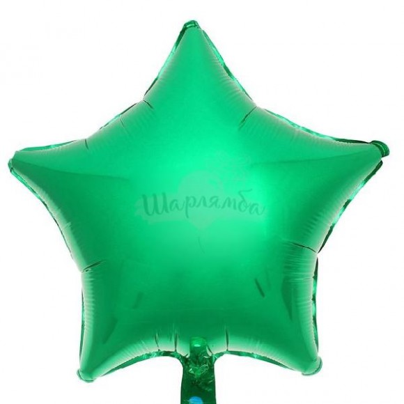 Фольгированный шар Звезда зелёный сатин 45см
