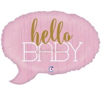 Шар Hello Baby Спич бабл розовая, наполнен гелием