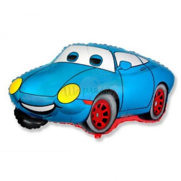 Шар Машинка синяя, наполнен гелием