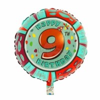 Шар круг Happy Birthday Цифра "9"