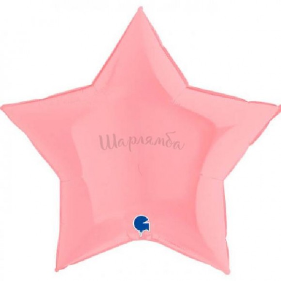 Фольгированный шар звезда  макарунс розовый 91см, наполнен гелием