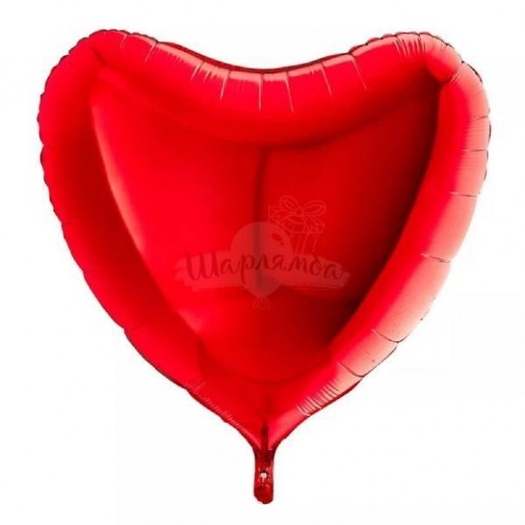 Фольгированный шар сердце красный 91см, наполнен гелием