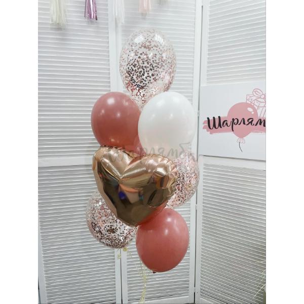 Фонтан из воздушных шаров "Розовое дерево", наполнены гелием