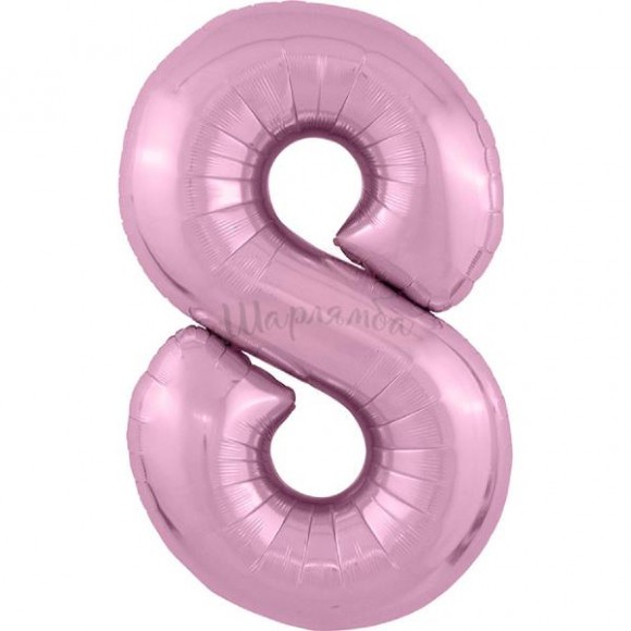 Шар Цифра 8 Slim Фламинго, наполнен гелием