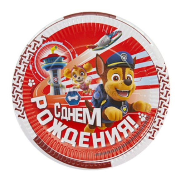 Тарелки Щенячий патруль 23см 6шт