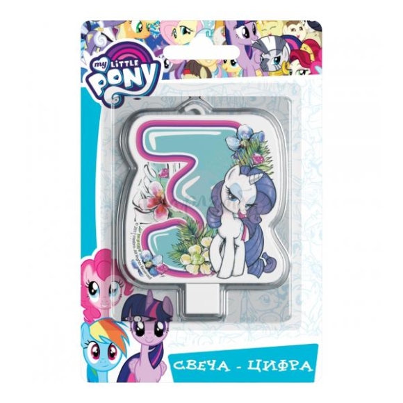 Свеча в торт "3" My little pony