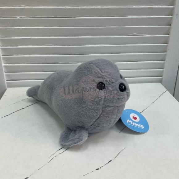 Мягкая игрушка нерпа серая 30см