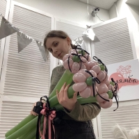 Букет из шаров "Пудровые ромашки" 7шт