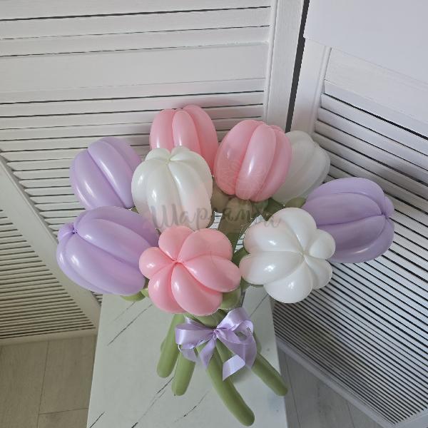 Букет "Нежность" 9 шт тюльпанов